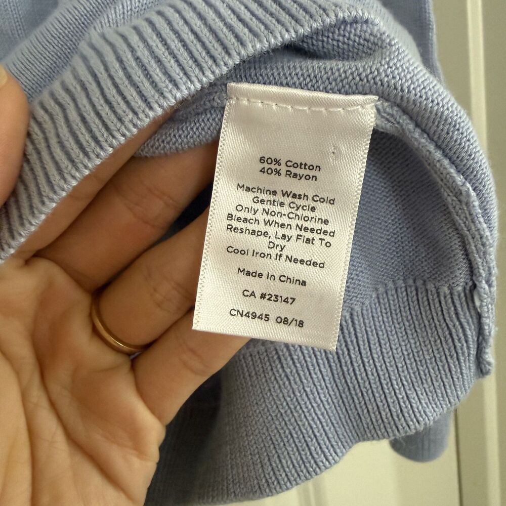 Talbots Plus 3X cotton blend nautical sweater coastal summer anchor - Picture 6 of 14